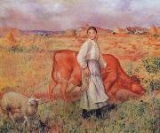 Pierre Renoir The Shepherdess the Cow and the Ewe oil painting reproduction